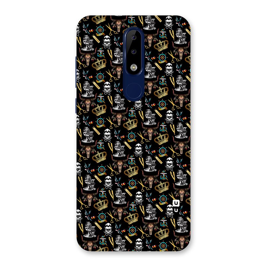 Cool Barber Pattern Back Case for Nokia 5.1 Plus