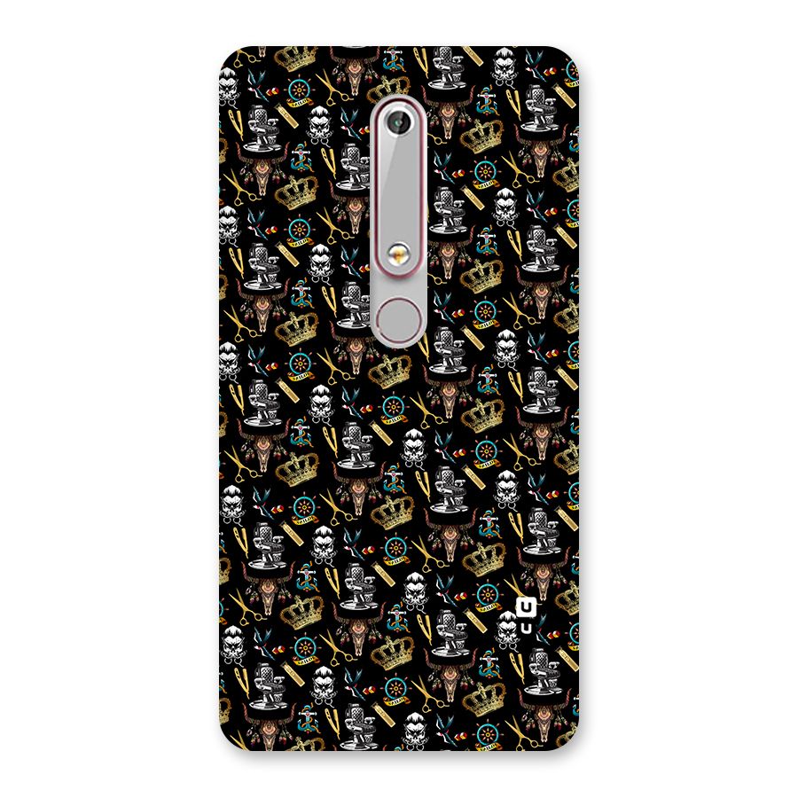 Cool Barber Pattern Back Case for Nokia 6.1