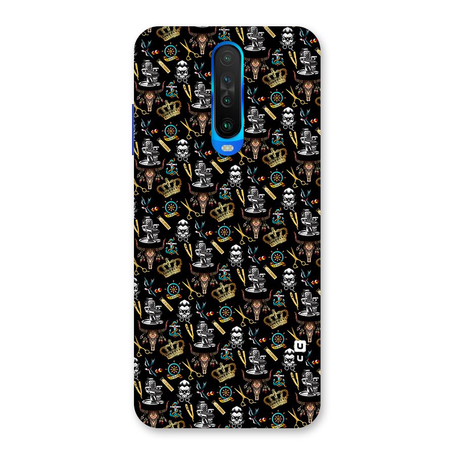 Cool Barber Pattern Back Case for Poco X2