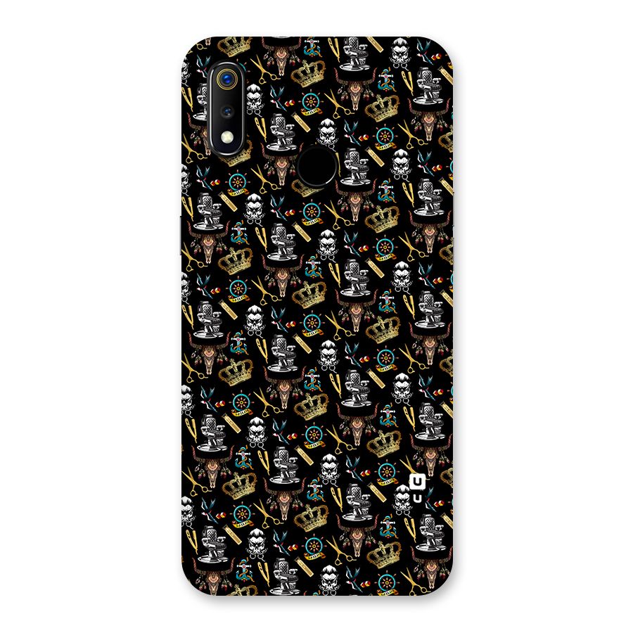 Cool Barber Pattern Back Case for Realme 3