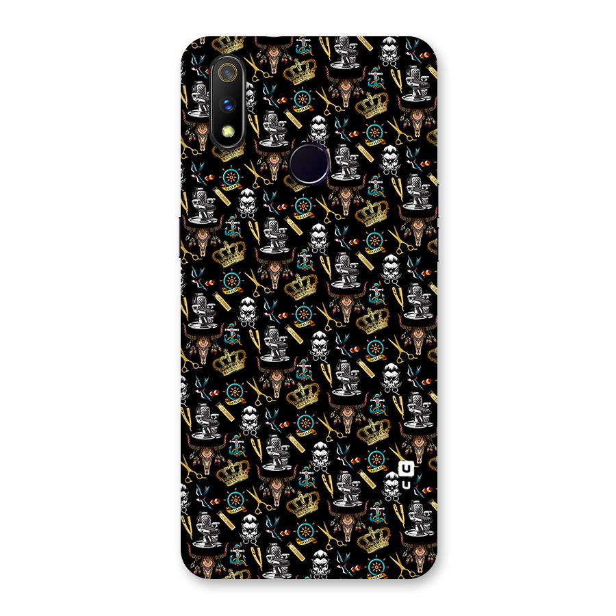 Cool Barber Pattern Back Case for Realme 3 Pro