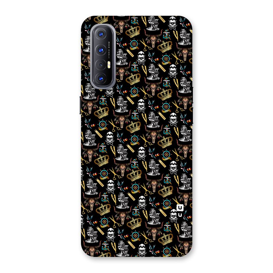 Cool Barber Pattern Back Case for Reno3 Pro