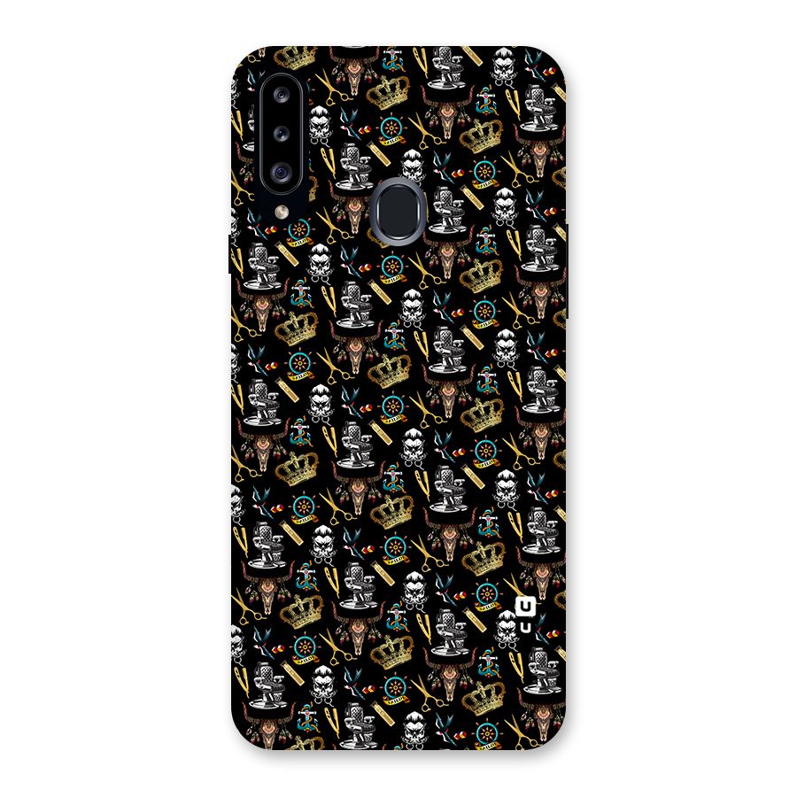 Cool Barber Pattern Back Case for Samsung Galaxy A20s