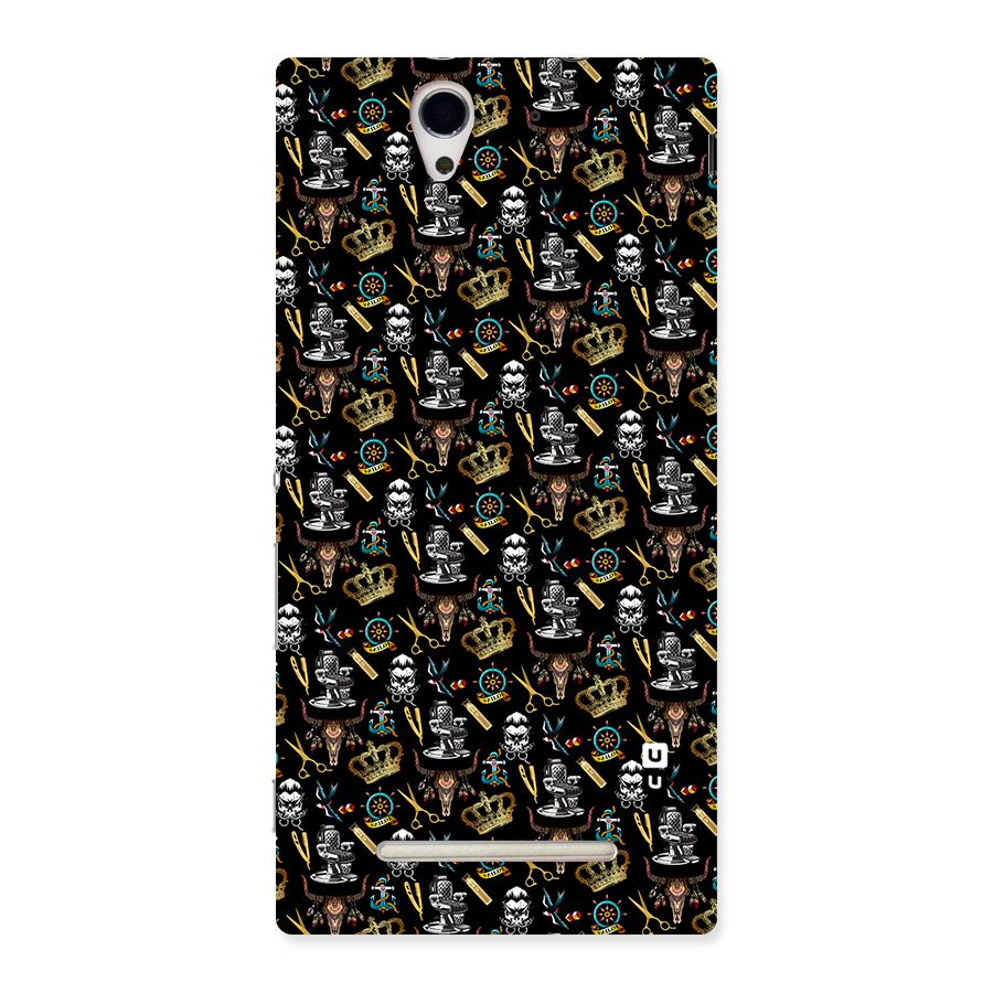 Cool Barber Pattern Back Case for Sony Xperia C3