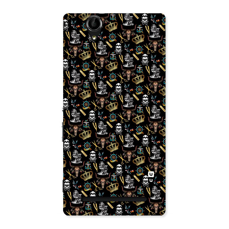 Cool Barber Pattern Back Case for Sony Xperia T2