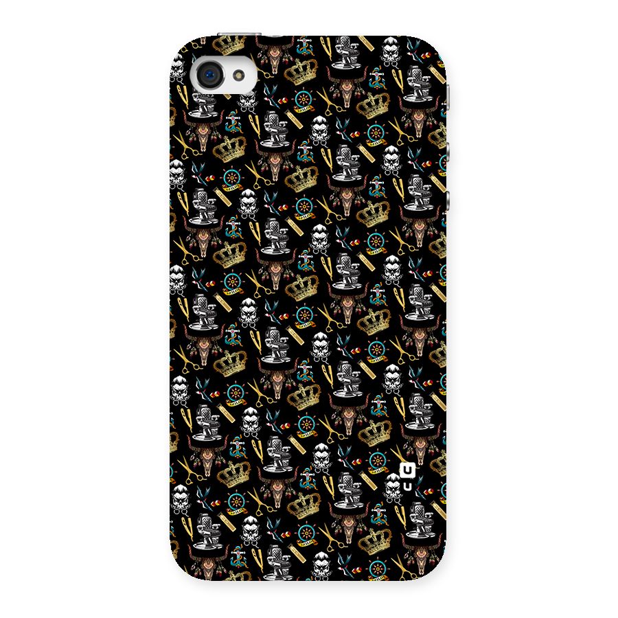 Cool Barber Pattern Back Case for iPhone 4 4s