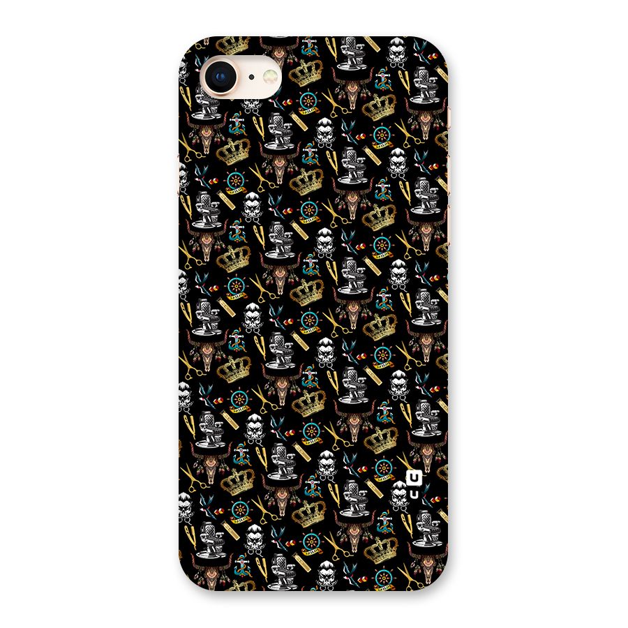 Cool Barber Pattern Back Case for iPhone 8