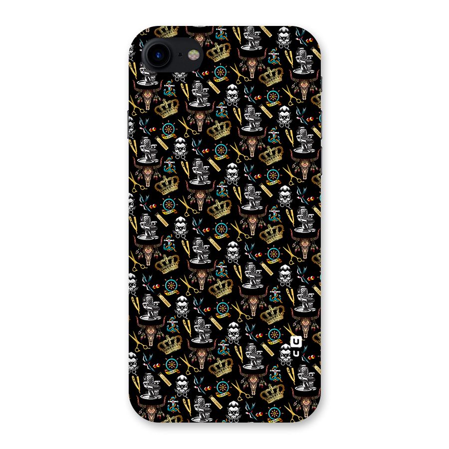 Cool Barber Pattern Back Case for iPhone SE 2020