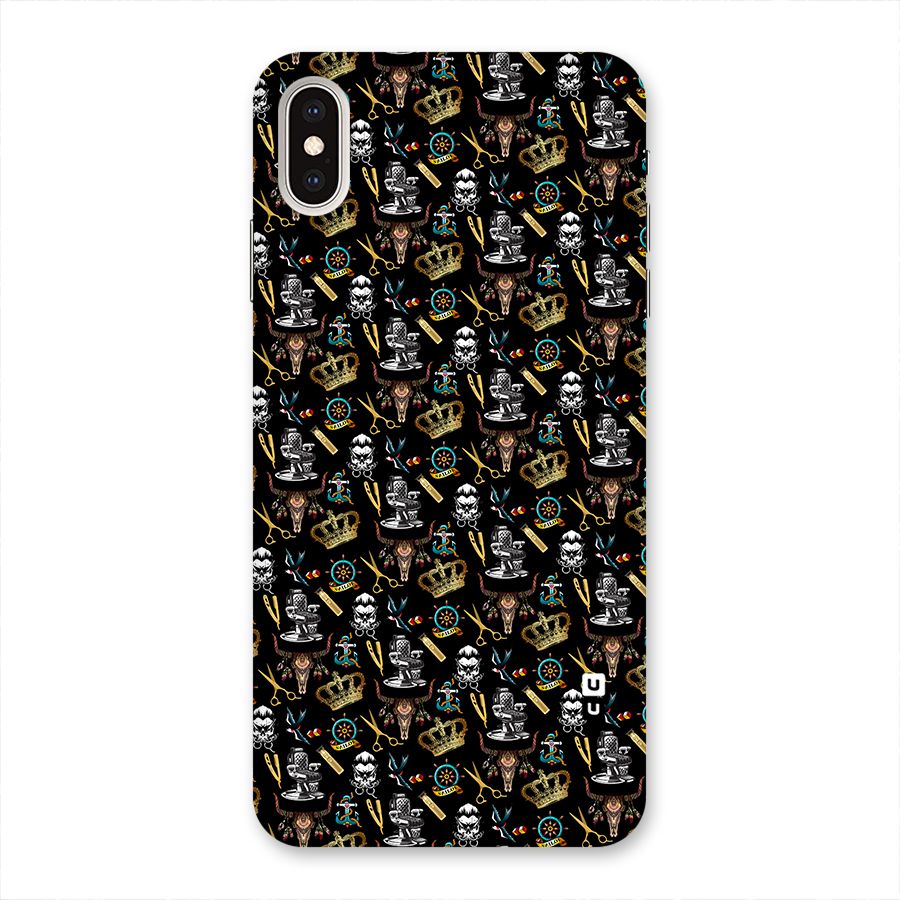 Cool Barber Pattern Back Case for iPhone XS Max