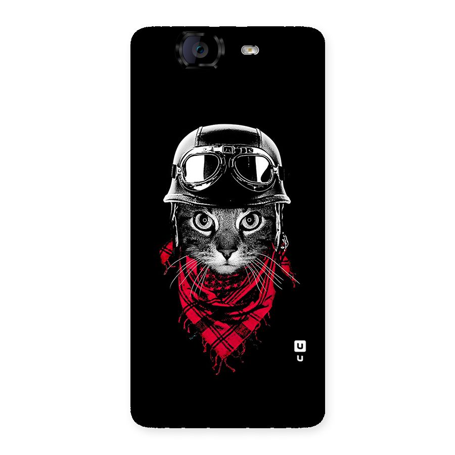Cool Biker Cat Back Case for Canvas Knight A350