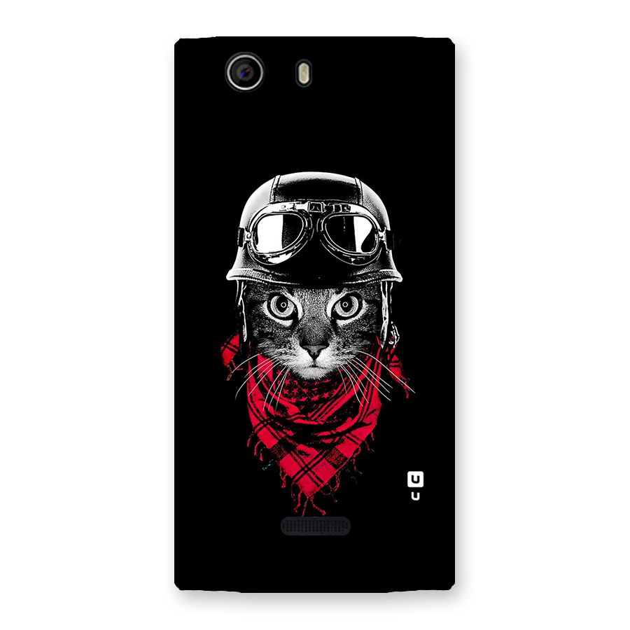 Cool Biker Cat Back Case for Canvas Nitro 2 E311