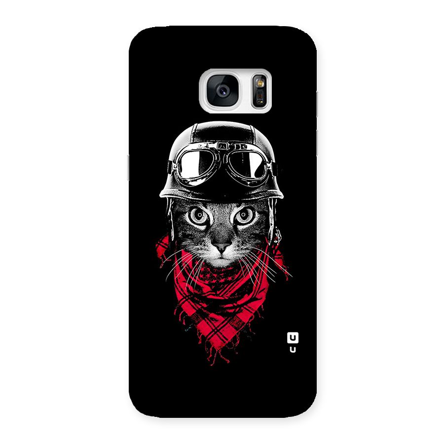 Cool Biker Cat Back Case for Galaxy S7 Edge