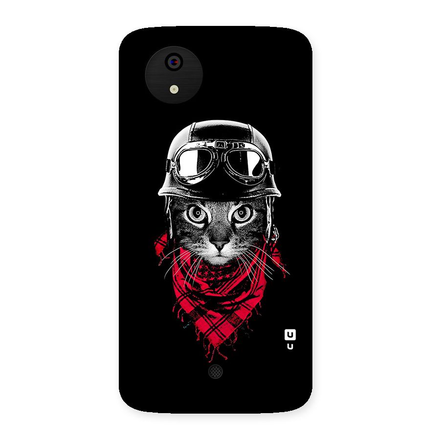 Cool Biker Cat Back Case for Micromax Canvas A1