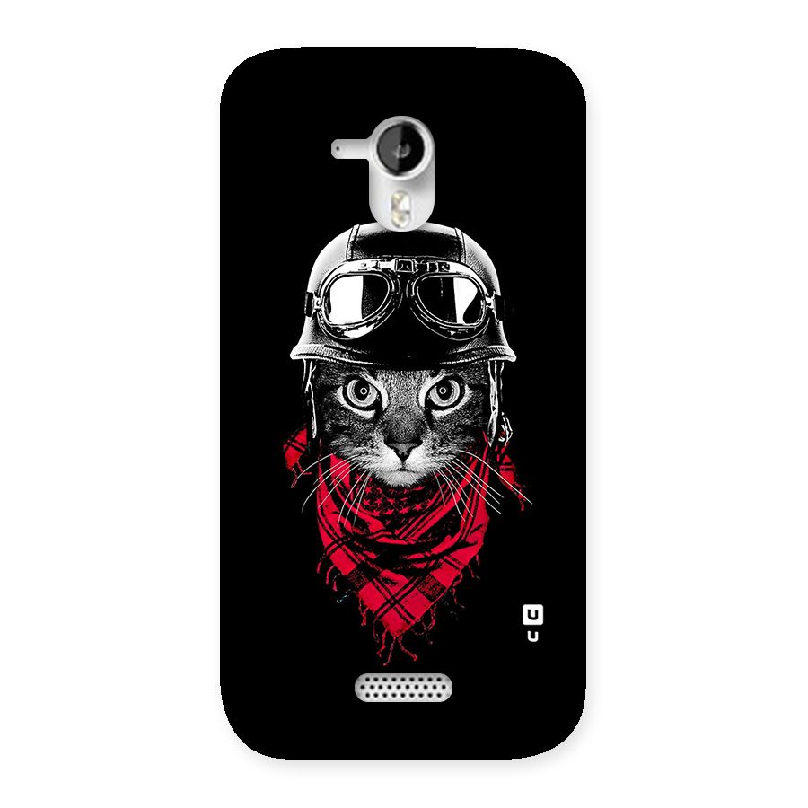 Cool Biker Cat Back Case for Micromax Canvas HD A116