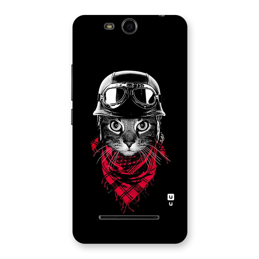 Cool Biker Cat Back Case for Micromax Canvas Juice 3 Q392