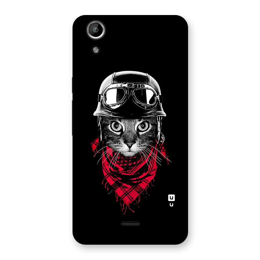 Cool Biker Cat Back Case for Micromax Canvas Selfie Lens Q345