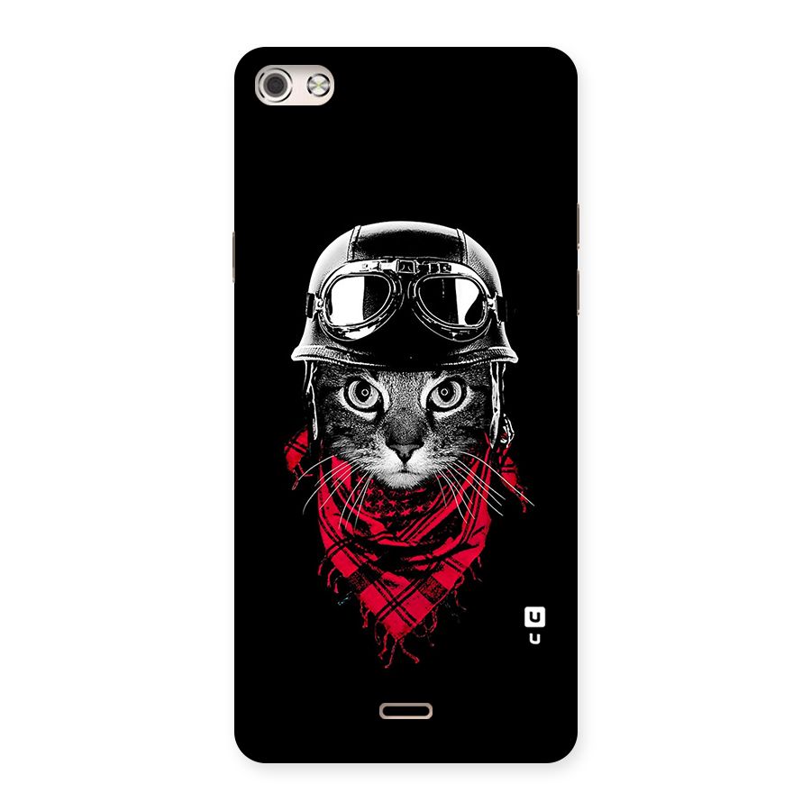 Cool Biker Cat Back Case for Micromax Canvas Silver 5