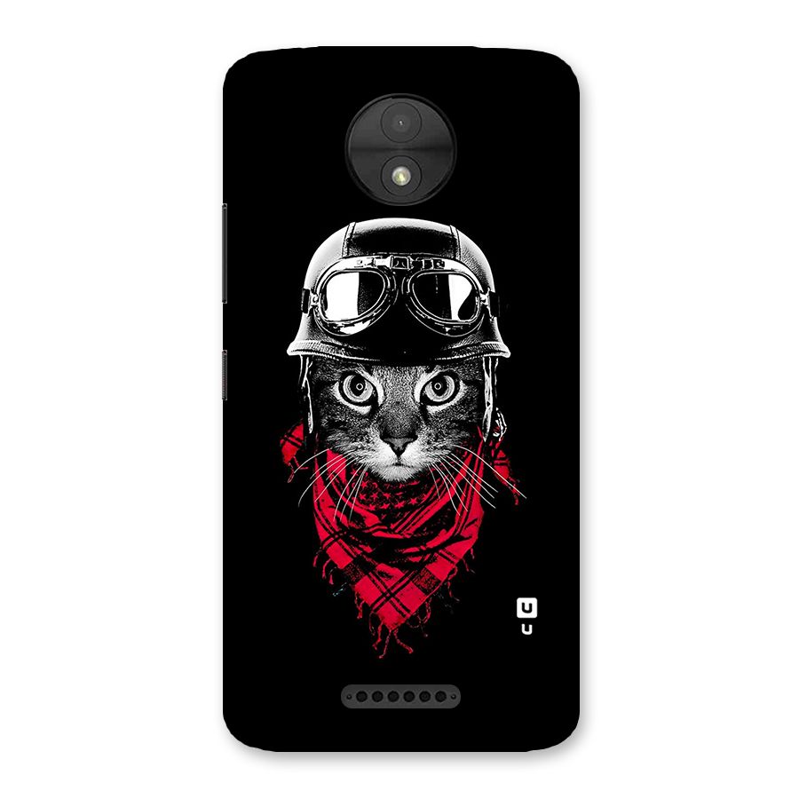 Cool Biker Cat Back Case for Moto C