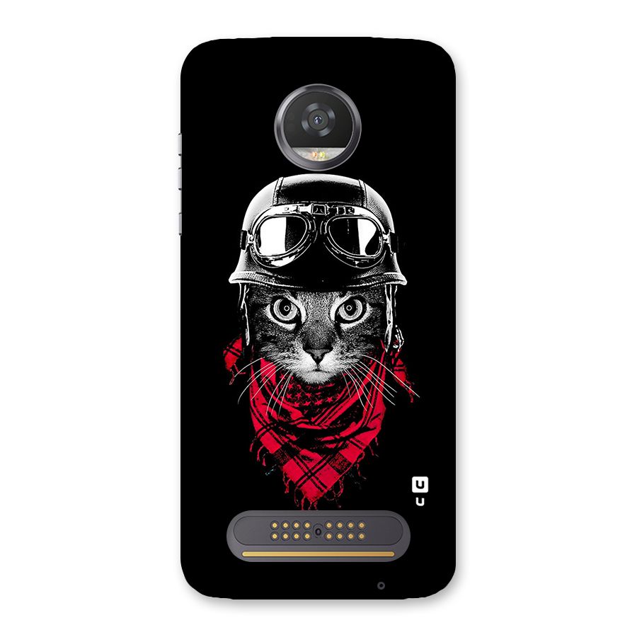 Cool Biker Cat Back Case for Moto Z2 Play