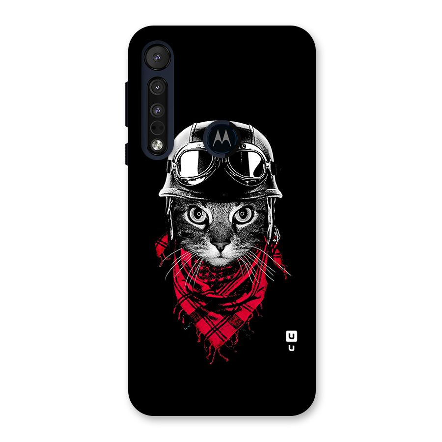 Cool Biker Cat Back Case for Motorola One Macro