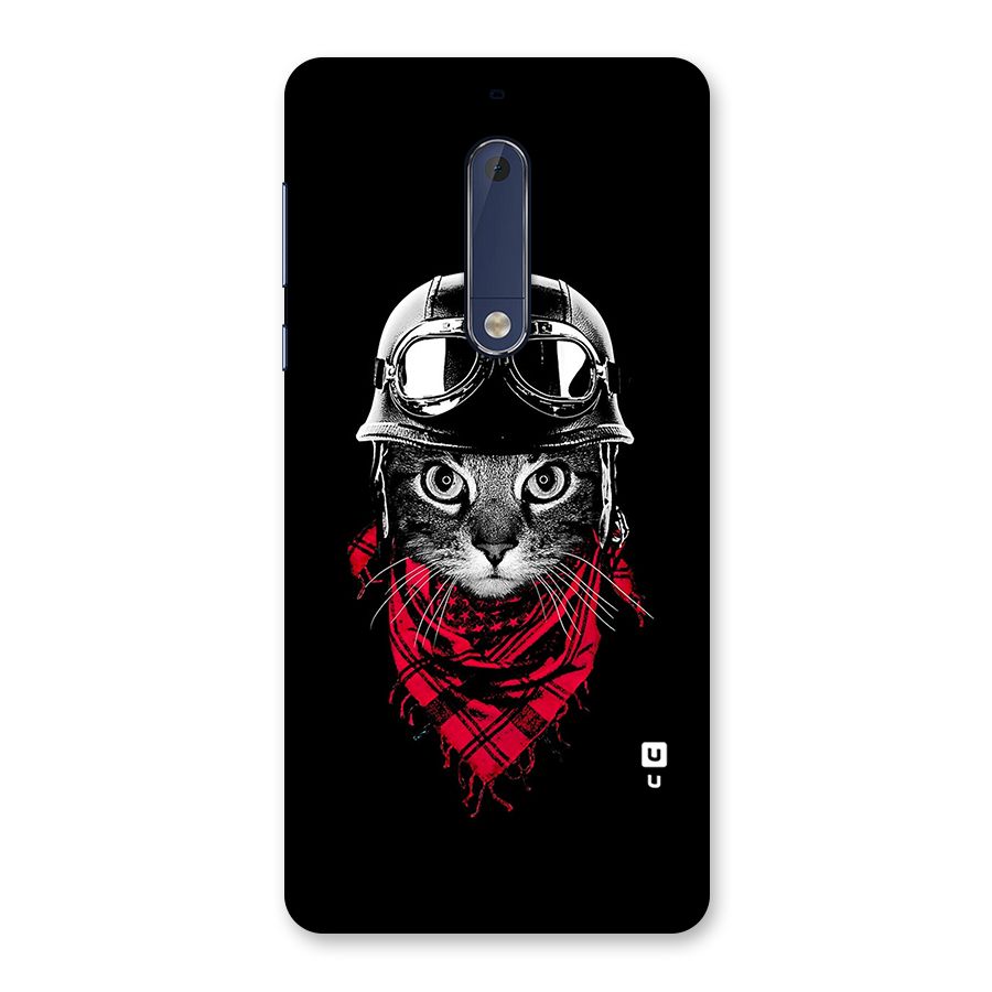 Cool Biker Cat Back Case for Nokia 5
