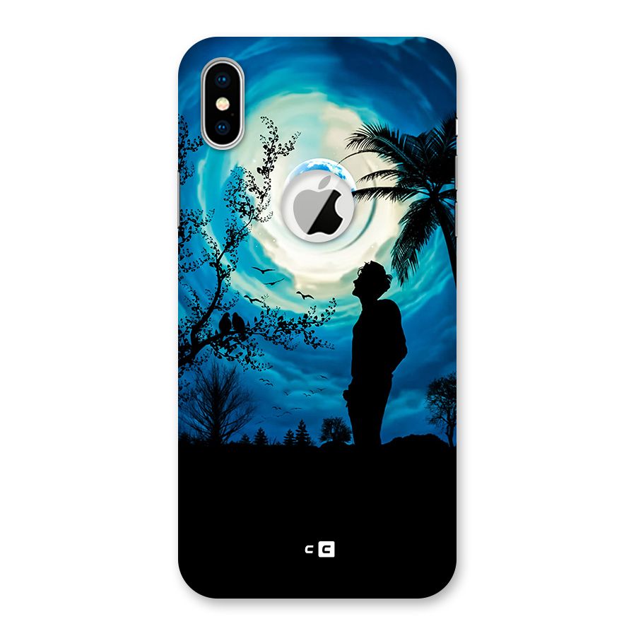 Cool Boy Under Sky Back Case for iPhone X Logo Cut
