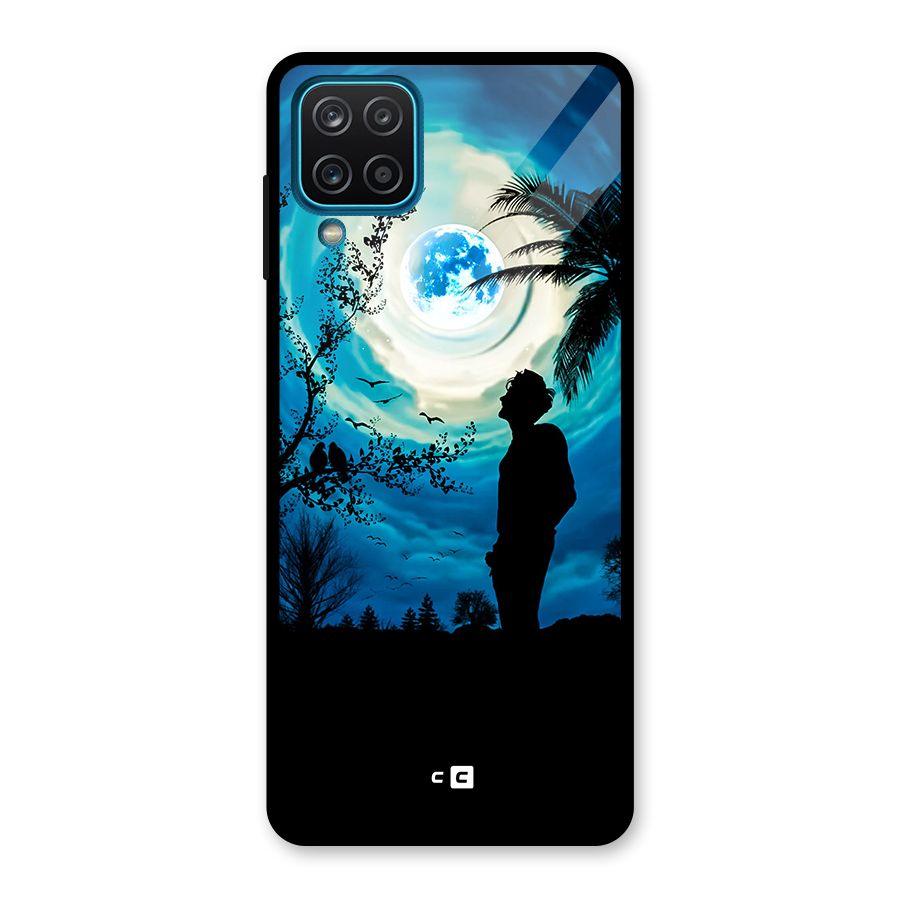 Cool Boy Under Sky Glass Back Case for Galaxy A12