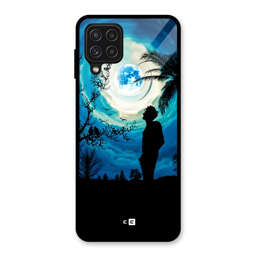Cool Boy Under Sky Glass Back Case for Galaxy A22 4G