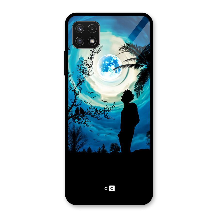 Cool Boy Under Sky Glass Back Case for Galaxy A22 5G
