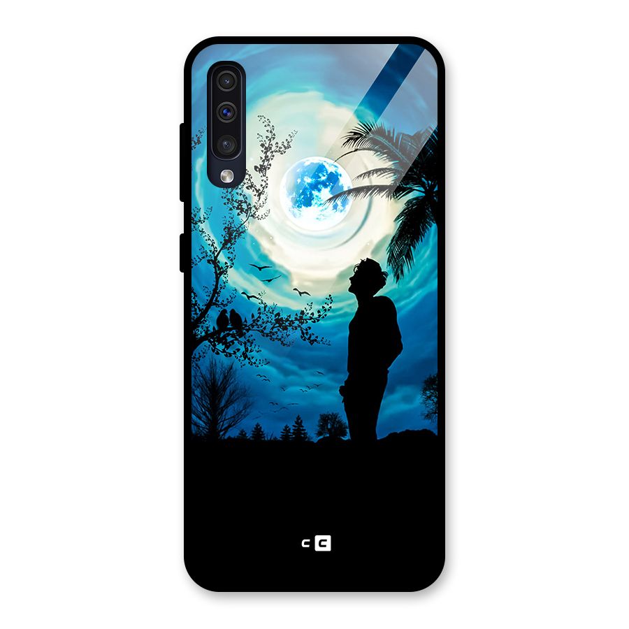 Cool Boy Under Sky Glass Back Case for Galaxy A30s