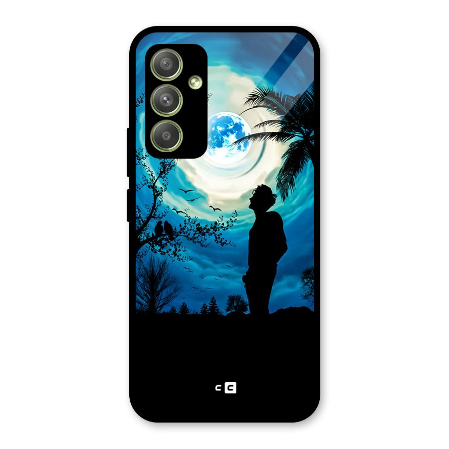 Cool Boy Under Sky Glass Back Case for Galaxy A54