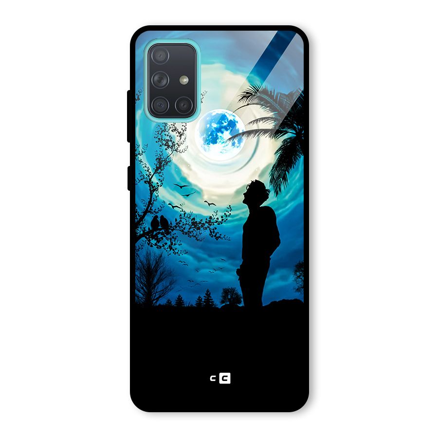 Cool Boy Under Sky Glass Back Case for Galaxy A71
