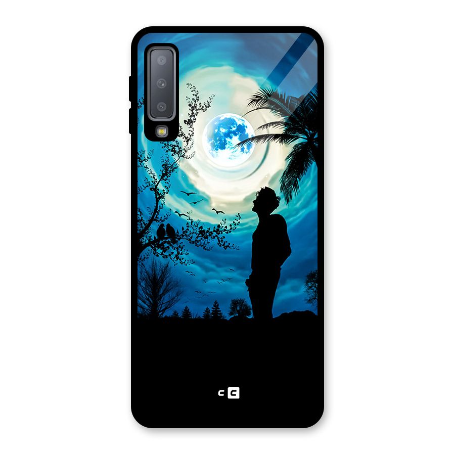 Cool Boy Under Sky Glass Back Case for Galaxy A7 (2018)