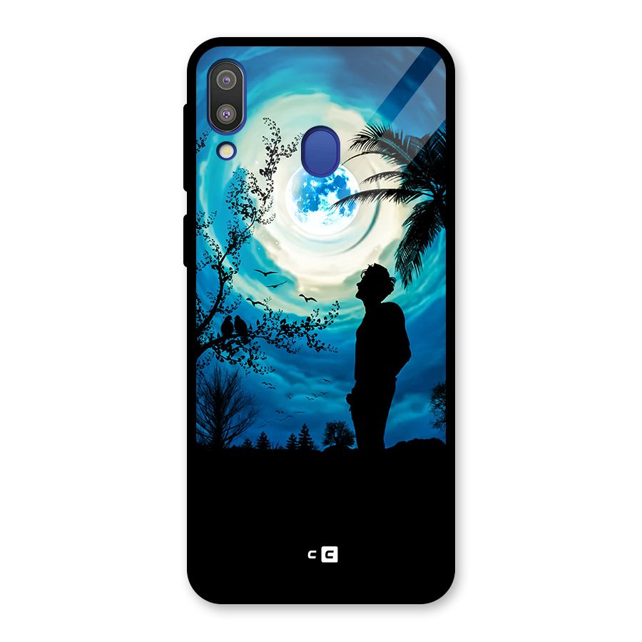 Cool Boy Under Sky Glass Back Case for Galaxy M20