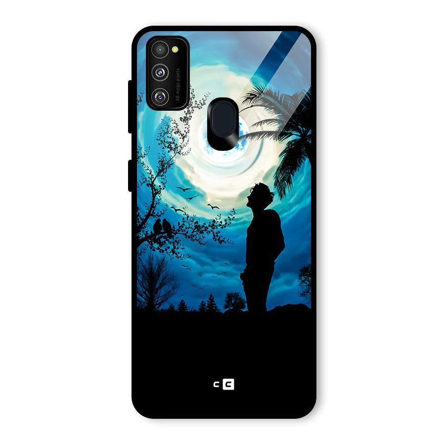 Cool Boy Under Sky Glass Back Case for Galaxy M30s