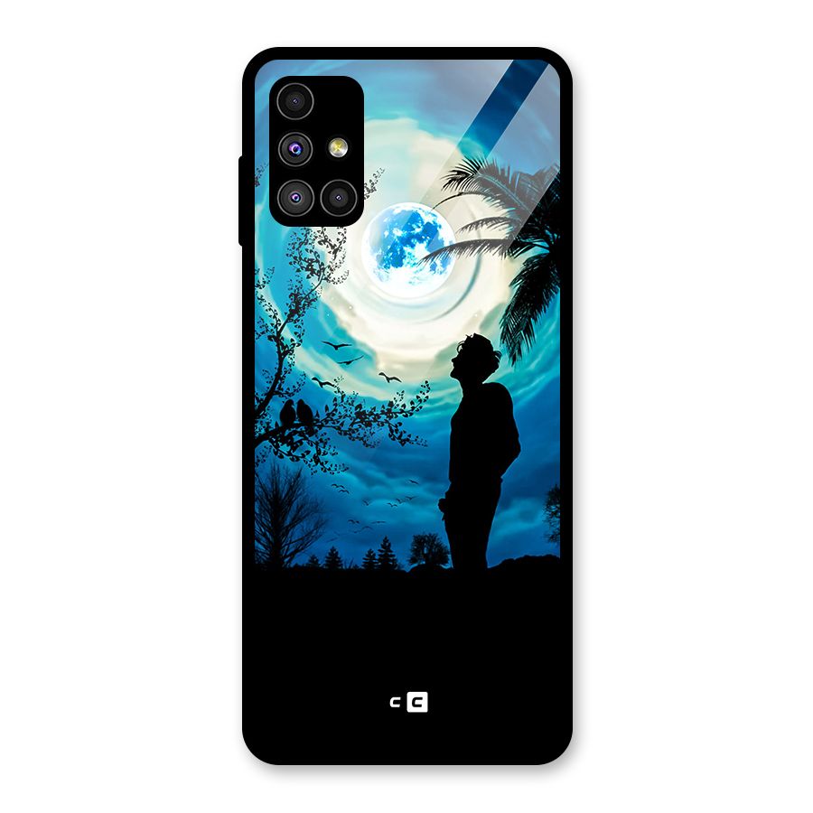 Cool Boy Under Sky Glass Back Case for Galaxy M51