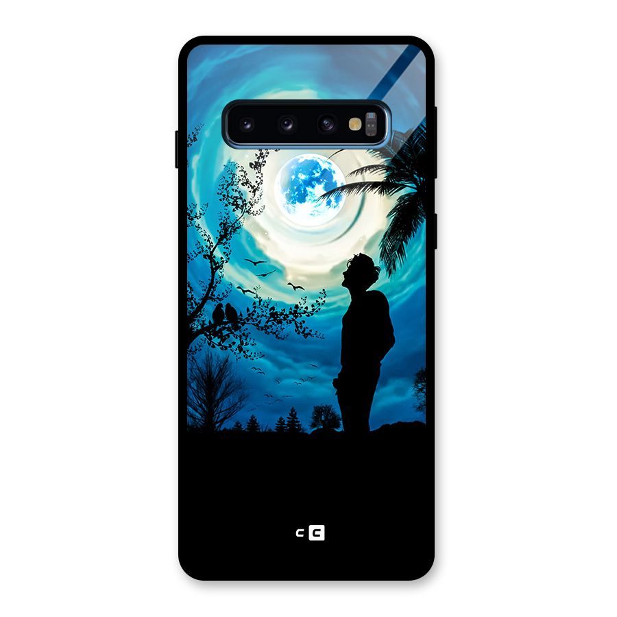 Cool Boy Under Sky Glass Back Case for Galaxy S10