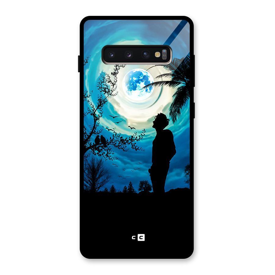 Cool Boy Under Sky Glass Back Case for Galaxy S10 Plus