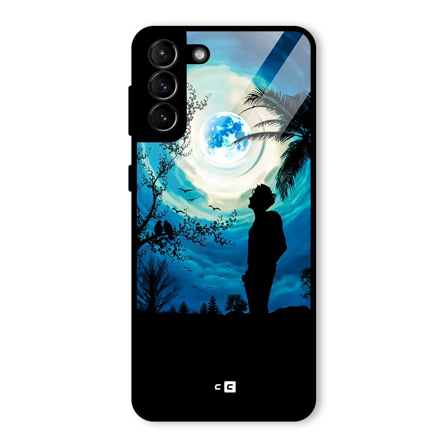 Cool Boy Under Sky Glass Back Case for Galaxy S21 Plus