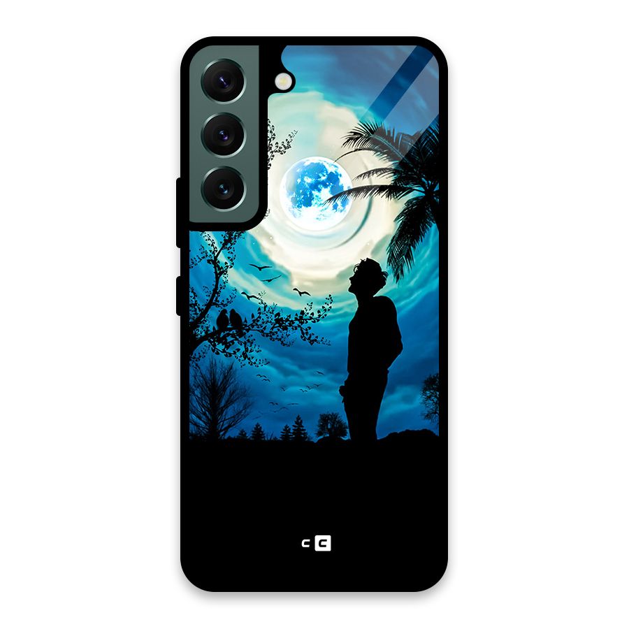 Cool Boy Under Sky Glass Back Case for Galaxy S22 5G
