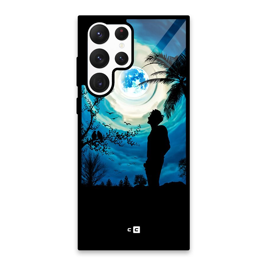 Cool Boy Under Sky Glass Back Case for Galaxy S22 Ultra 5G