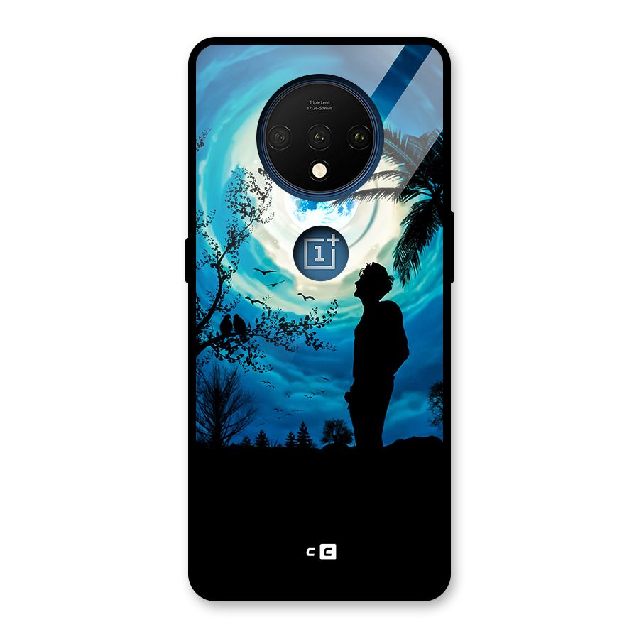 Cool Boy Under Sky Glass Back Case for OnePlus 7T