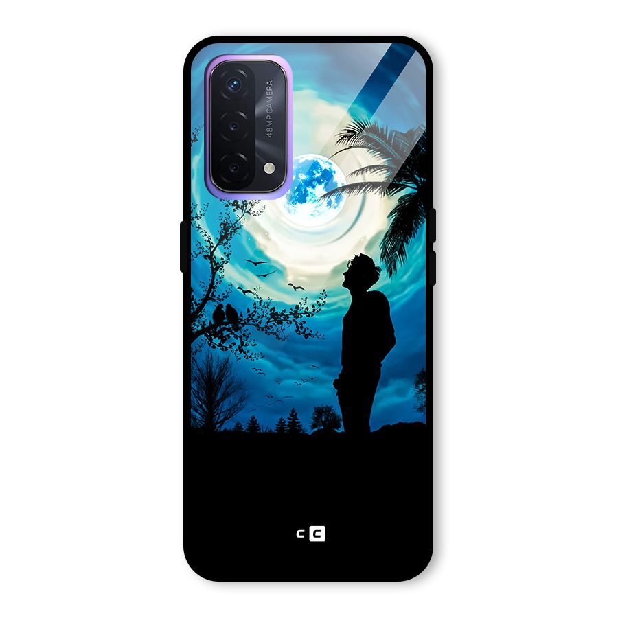 Cool Boy Under Sky Glass Back Case for Oppo A74 5G