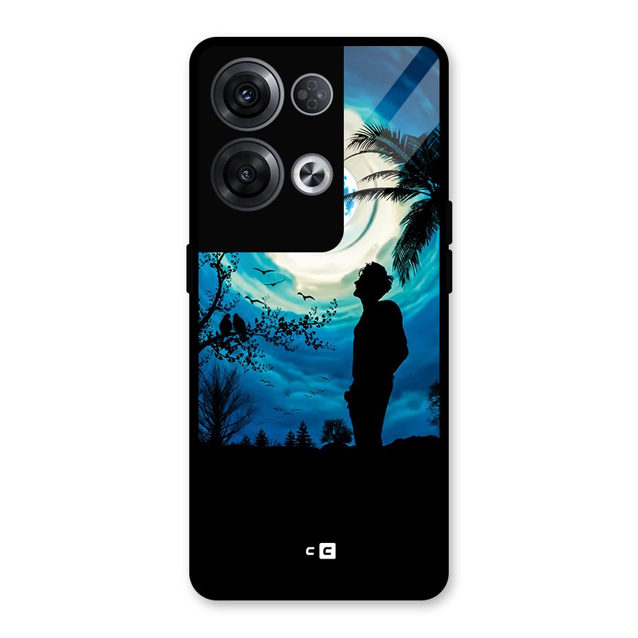 Cool Boy Under Sky Glass Back Case for Oppo Reno8 Pro 5G