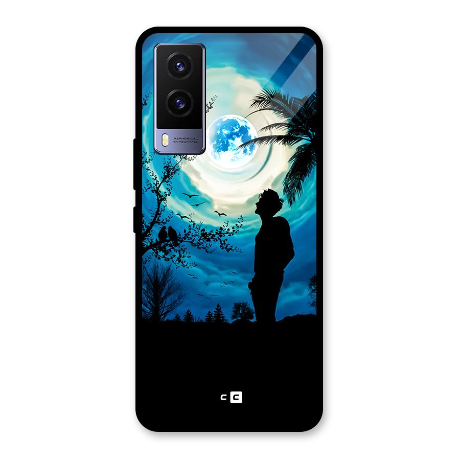 Cool Boy Under Sky Glass Back Case for Vivo V21e 5G