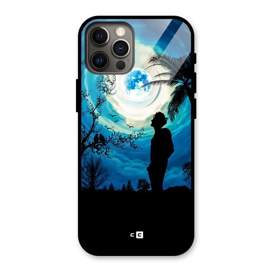 Cool Boy Under Sky Glass Back Case for iPhone 12 Pro