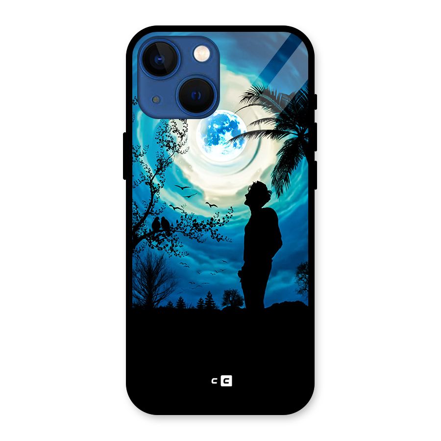 Cool Boy Under Sky Glass Back Case for iPhone 13 Mini