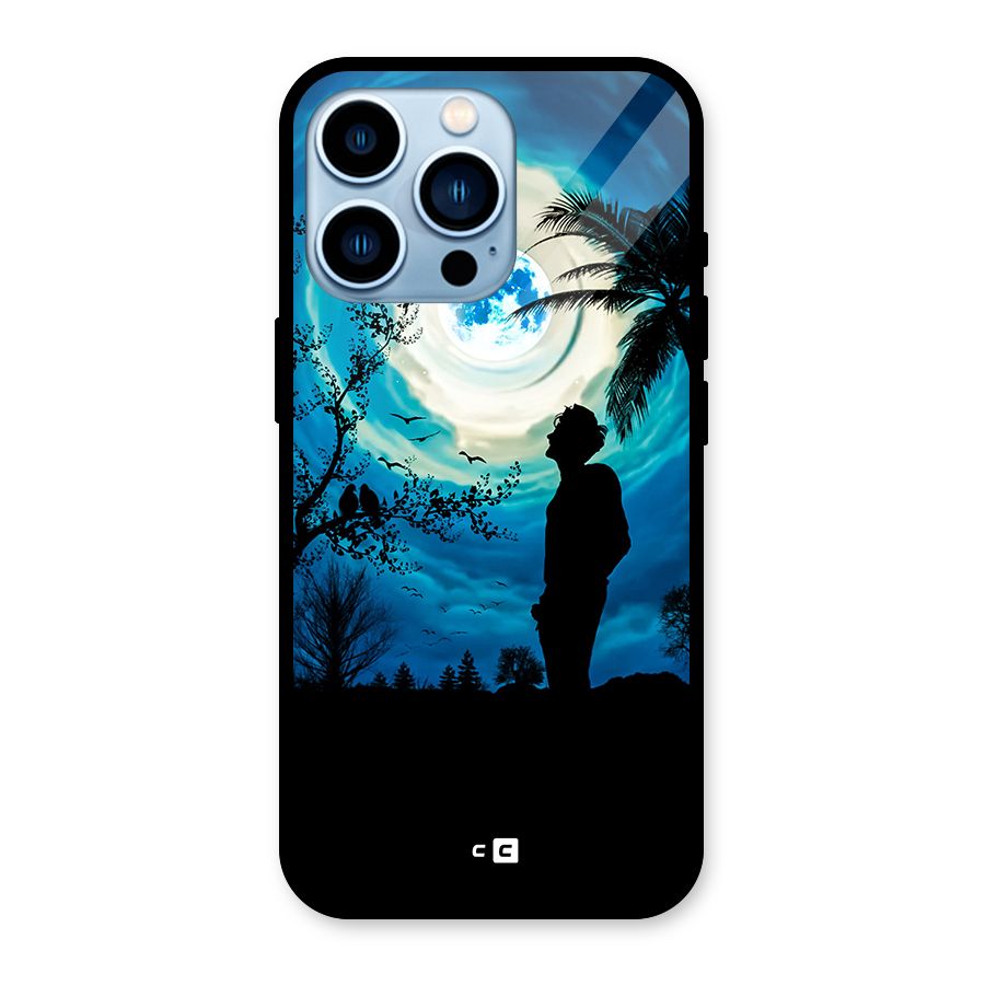 Cool Boy Under Sky Glass Back Case for iPhone 13 Pro