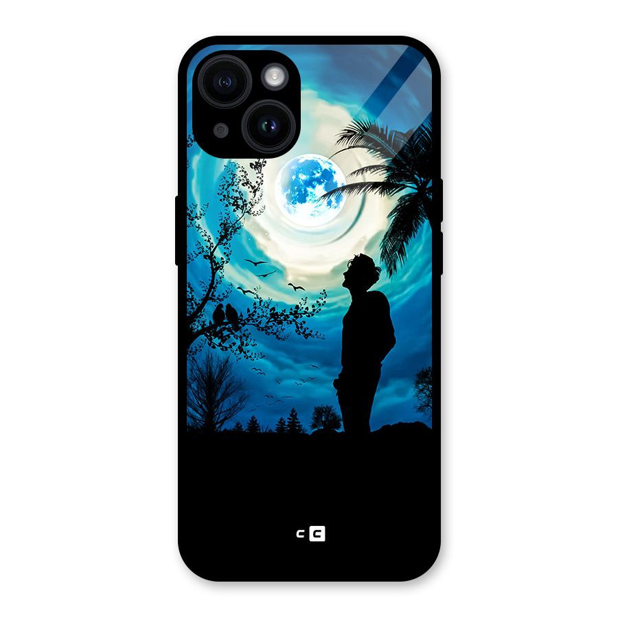 Cool Boy Under Sky Glass Back Case for iPhone 14