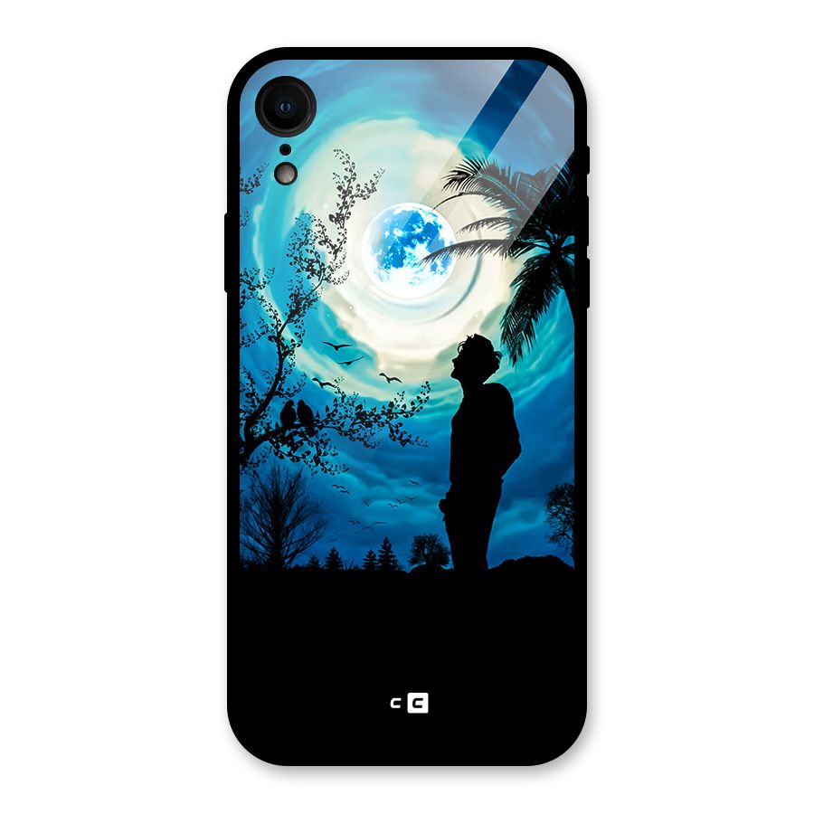 Cool Boy Under Sky Glass Back Case for iPhone XR
